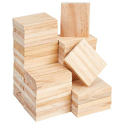 пшеница Необработанные сосновые прямоугольные срезы, деревянные детали для декоративных поделок, цвет пшеницы, 50x38x6 мм, 20 шт / комплект