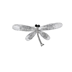 Кристалл Брошь из сплава со стразами для рюкзака, стрекоза, кристалл, 32x74 мм