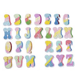 (52) Непрозрачная лаванда Буква a~z вышивается нитками на ткани/пришивается на заплатки, термоклей, аппликации из ткани, разноцветные, 39.5~40.5x19.5~34.5x1.5 мм