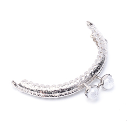 Белый Ручка с железным кошельком, С полукруглыми бусинками из смолы, Для швейной машины, платина, белые, 60x86x11 мм, отверстие : 1.5 мм