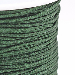 Dark Green Nylon Thread, Chinese Knotting Cord, Dark Green, 0.8mm, about 109.36 yards(100m)/roll
