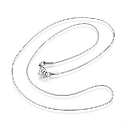Stainless Steel Color 304 Stainless Steel Snake Chain Necklaces, with Lobster Claw Clasps, Stainless Steel Color, 18.1 inch(46cm), 0.9mm