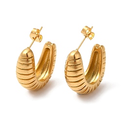 Настоящее золото 18K Ионное покрытие (ip) 304 серьги-гвоздики из нержавеющей стали, реальный 18 k позолоченный, 23.5x8.5 мм