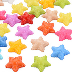 Couleur Mélangete Cabochons en plastique, étoiles, couleur mixte, 17.5x18x5mm