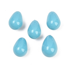 Темно-Голубой Гальванические непрозрачные стеклянные бусины, имитация бирюзовый, слеза, глубокое синее небо, 10~11.5x8 мм, отверстие : 0.9 мм