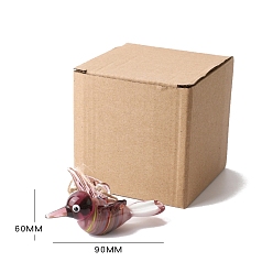 Розово-Коричневый Стекло подвесные украшения, с джутовой веревкой, птица, розово-коричневый, Кулон : 60x90 мм