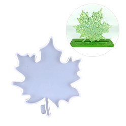 Weiß DIY Maple Leaf Cup Mat Silikonformen, Gießformen aus Harz, für UV-Harz, Handwerkliche Herstellung von Epoxidharz, weiß, 175x165x9 mm, Innendurchmesser: 170x160 mm