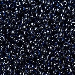 (RR358) Ruby Lined Capri Blue Luster MIYUKI Round Rocailles Beads, Japanese Seed Beads, (RR358) Ruby Lined Capri Blue Luster, 8/0, 3mm, Hole: 1mm, about 422~455pcs/bottle, 10g/bottle