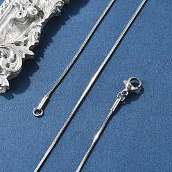 Нержавеющая Сталь Цвет Устойчивые к потускнению женские 304 ожерелья из нержавеющей стали в виде змеиной цепи, с карабин-лобстерами , цвет нержавеющей стали, 17.7 дюйм (45 см)