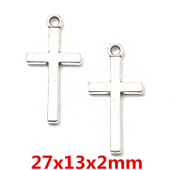 Античное Серебро Подвески из сплава, крест прелести, античное серебро, 27x13x2 мм