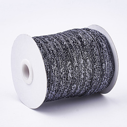 Gray Glitter Sparkle Ribbon, Polyester & Nylon Ribbon, Gray, 3/8 inch(9.5~10mm), about 50yards/roll(45.72m/roll)