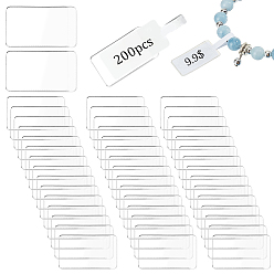 Прозрачный 200шт. ПВХ держатели для карт, защитный рукав для подвесных карт, прямоугольные, горизонтальный, прозрачные, 25x12 мм