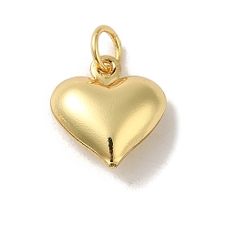 Настоящее золото 18K Стойки обшивки латунь кулон, с прыжковых колец, долгоиграющий, без свинца и без кадмия, сердце, реальный 18 k позолоченный, 13x11.5x5 мм