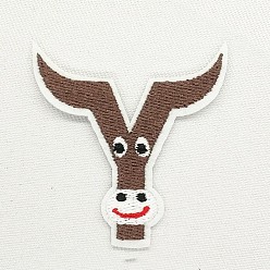 Letter Y Computerized Embroidery Cloth Iron on/Sew on Patches, Costume Accessories, Appliques, Letter, Camel, Letter.Y, 52x50mm