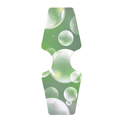 Зеленый Картонные сгибы поверх бумажных витрин, использоваться для ожерелья, серьги и подвески дисплей аксессуаров, зелёные, 120x45x0.4 мм, отверстия : 2 mm и 6.5x18 мм