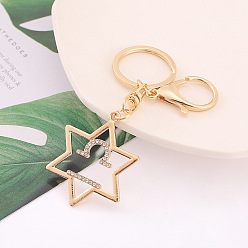 Libra Constellation Theme Alloy with Rhinestone Keychain for Women, Star, Libra, 11cm