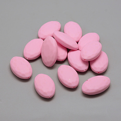 Ярко-Розовый Пищевые экологически чистые силиконовые бусины, овальные, ярко-розовый, 30x18x8 мм, отверстие : 1.5 мм