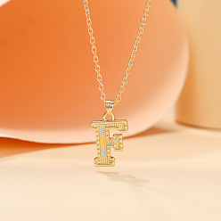 Letter F Ожерелья с подвесками в виде инициалов из сплава, золотые, Буква F, 18.31 дюйм (46.5 см)