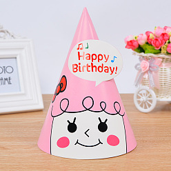 Human Бумажные праздничные шляпы конус, товары для украшения детского дня рождения, человеческий узор, 150x210 мм