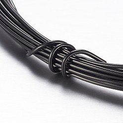 Black Round Aluminum Craft Wire, for Beading Jewelry Craft Making, Black, 18 Gauge, 1mm, 10m/roll(32.8 Feet/roll)