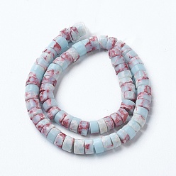 Imperial Jasper Synthetic Imperial Jasper Beads Strands, Heishi Beads, Flat Round/Disc, 4~4.5x2~3mm, Hole: 0.5mm, about 73~74pcs/strand, 7 inch(17.9cm)