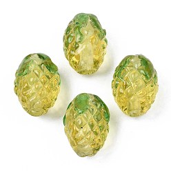 Leichtes Khaki Manuell Murano Glas Perlen, Ananas, leichtes Khaki, 15x11x11 mm, Bohrung: 2 mm