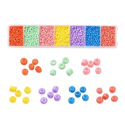 Mixed Color 3500Pcs 7 Colors 12/0 Baking Paint Glass Round Seed Beads, Mixed Color, 1.5~2x1.5mm, Hole: 0.5~1mm, 500pcs/style