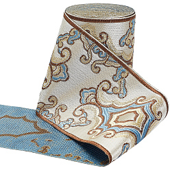 Темно-Голубой 5м полиэстеровая лента для вышивания, аксессуары для одежды, глубокое синее небо, 3-1/2 дюйм (90 мм), около 5.47 ярдов (5 м) / комплект