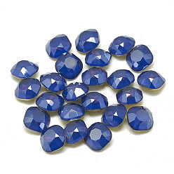 Капри Синий Сделай сам указал назад k 9 стеклянные кабошоны со стразами, случайный цвет с задней крышкой или необработанный (без покрытия), стиль мокко, граненые, квадратный, Капри синий, 8x8x4 мм