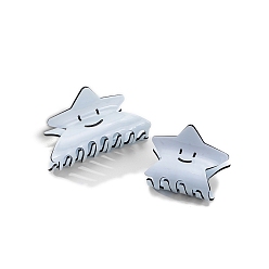 Светлый Стально-синий 2шт. заколки-коготки из ацетата целлюлозы, аксессуары для волос для женщин и девочек, звезда, светло-стальной синий, 80~100 мм