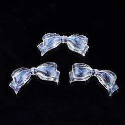 Clear Transparent Acrylic Beads, Glitter Powder, Bowknot, Clear, 14x30x6mm, Hole: 1mm, about 375pcs/500g
