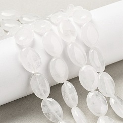Хрусталь Природных кристаллов кварца бисер нитей, горного хрусталя, Плоско-овальные, 18x13x6 мм, отверстие : 0.8 мм, около 11 шт / нитка, 7.48''~7.68'' (19~19.5 см)