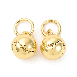 Круглые Латунные подвески, шарм-талисманы, без кадмия и без свинца, реальный 18 k позолоченный, стойки покрытие, долговечный, с целью перехода в кольце, круглые, 8.5x6 мм, отверстие : 3.2 мм