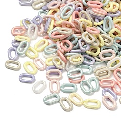 (52) Непрозрачная лаванда Непрозрачные акриловые быстроразъемные соединения, овальные, разноцветные, 18x11.5x3.5 мм, внутренний диаметр: 11.5x4.5 мм, Около 1428 шт / 500 г