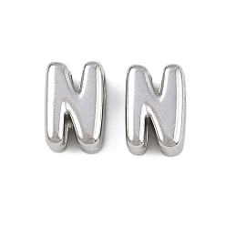 Letter N 304 прелести нержавеющей стали, буквы, Письмо N, 7.5x4.5x3.5 мм, отверстие : 1.8 мм