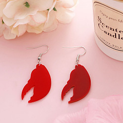 Body Акриловые серьги с подвесками ко Дню святого Валентина, платина, клешня омара, 63x22 мм