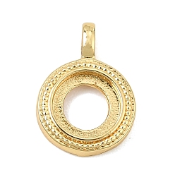 Rond Plat Ensembles de pendentif de cabochon en laiton, ouvrir les paramètres, réel 18 k plaqué or, plat rond, 15x11x3mm, Trou: 3x2mm, taille du bac: 9.5 mm