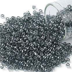 (113) Black Diamond Transparent Luster TOHO 8/0 Round Beads, Japanese Seed Beads, (113) Black Diamond Transparent Luster, 3mm, Hole: 1mm, about 222pcs/bottle, 10g/bottle