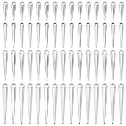 Antique Silver & Platinum 120Pcs 4 Styles Alloy Pendants, Cone Charms, Antique Silver & Platinum, 16~34x3~4.5mm, Hole: 1~2mm, 30pcs/style