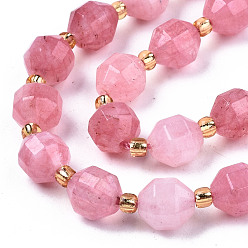 Pearl Pink Natural Dolomite Beads Strands, Faceted, Dyed, Round, Pearl Pink, 8x8mm, Hole: 1.2mm, about 33pcs/strand, 15.16 inch~15.35 inch(38.5cm~39cm)