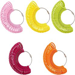 Gemischte Farbe Schmuckmessgeräte, Kunststoff Ringgrößen professionelle Modelle, Gemischte Farbe, Innendurchmesser: 12~23 mm
