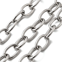 Нержавеющая Сталь Цвет 201 цепи из нержавеющей стали, несварные, цвет нержавеющей стали, 21.5x14.5x3 мм
