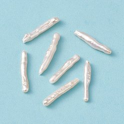 Морская Ракушка Бусины из натурального жемчуга кеши в стиле барокко, колонка, цвет морской раковины, 24.5~29x4.5~5 мм, отверстие : 0.8 мм