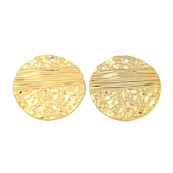 Настоящее золото 18K Ионное покрытие (ip) 304 подвески из нержавеющей стали, плоский круглый шарм, , реальный 18 k позолоченный, 30x2 мм, отверстие : 2 мм