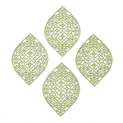 Темный Хаки 430 из нержавеющей стали филигранные подвески, окрашеные, гравированные металлические украшения, лист, Темный хаки, 41x28x0.5 мм, отверстие : 1 мм