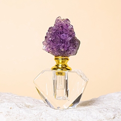 Amethyst Amethyst-Rollerball-Flaschen, Nachfüllbare Flasche mit ätherischem Öl, 4.9x8~9 cm, Kapazität: 3 ml (0.10 fl. oz)