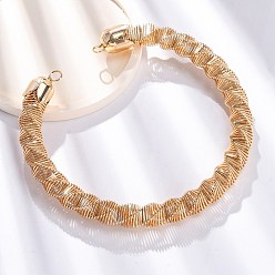 Light Gold 14мм витые железные цепочки ожерелья, ожерелье-воротник для женщин, золотой свет, внутренний диаметр: 5.71 дюйм (14.5 см)