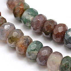 (RRHB277) Кристалл на подкладке из медово-бежевого цвета Граненый натуральный агат Rondelle бисер пряди, 8x5 мм, отверстие : 1 мм, около 76 шт / нитка, 14.5~15 дюйм