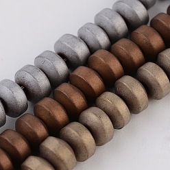 (52) Непрозрачная лаванда Гальванизированная металлическая гальваническая пластина из немагнитного гематита, бисер нитей, разноцветные, 4x2.5 мм, отверстие : 1 мм, около 159 шт / нитка, 16.14 дюйм