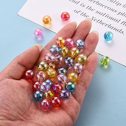 Mixed Color Transparent Acrylic Beads, AB Color Plated, Round, Mixed Color, 12x11mm, Hole: 2.5mm, about 566pcs/500g